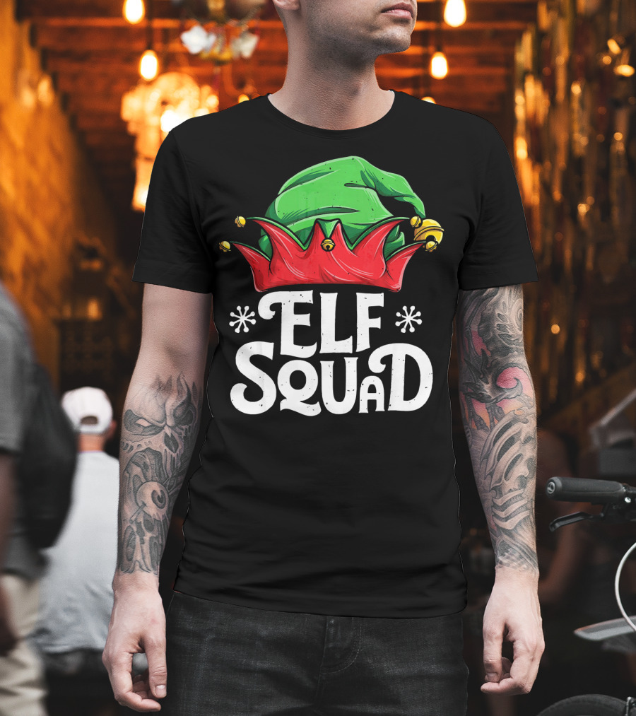 Elf Squad Christmas Elves Hat Festive Family T-Shirt
