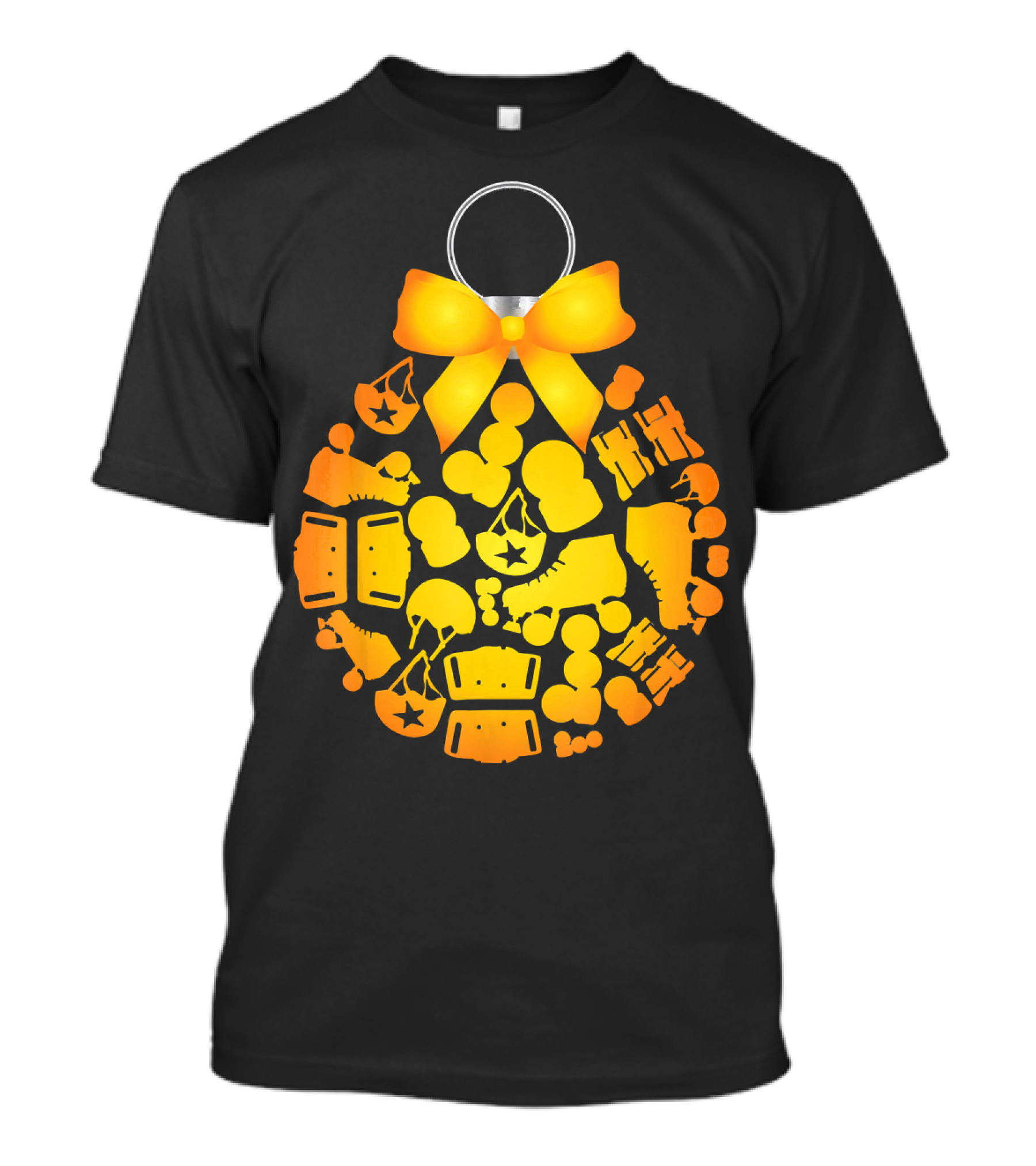 Roller Derby Christmas Tree Ornaments Skates And Helmets T-Shirt