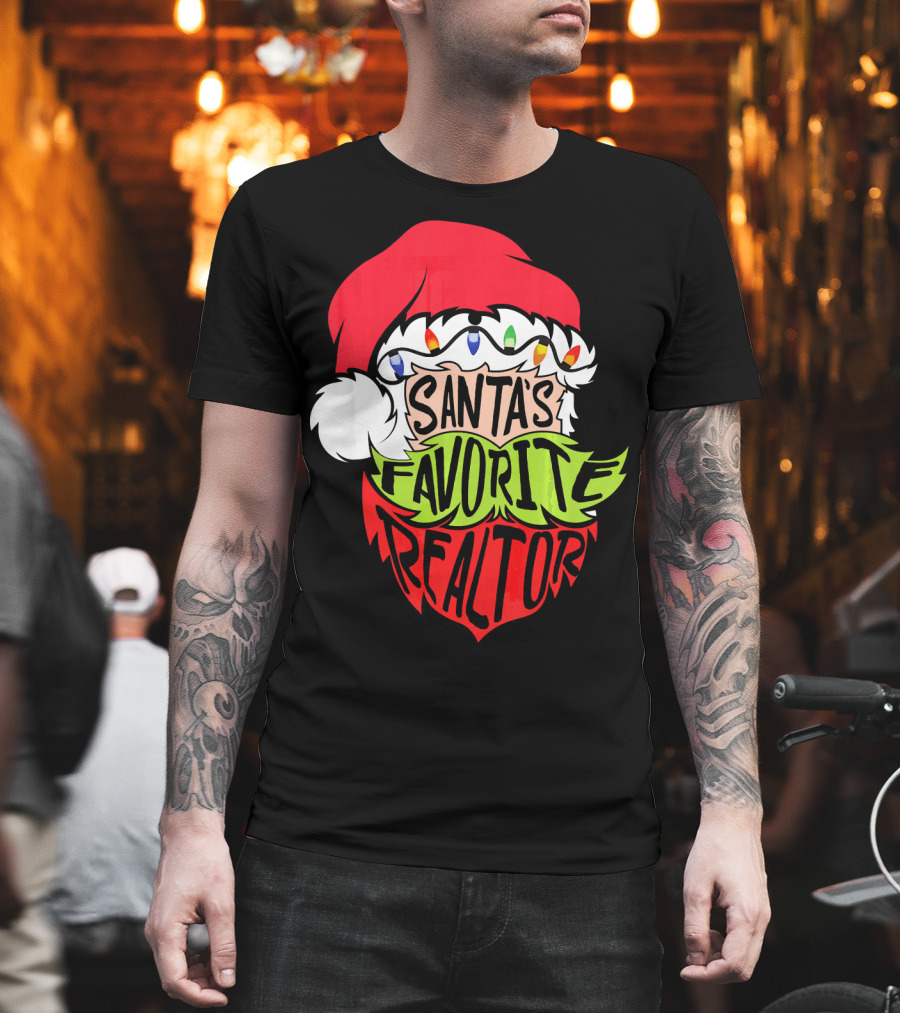 Santa's Favorite Realtor Christmas Santa T-Shirt