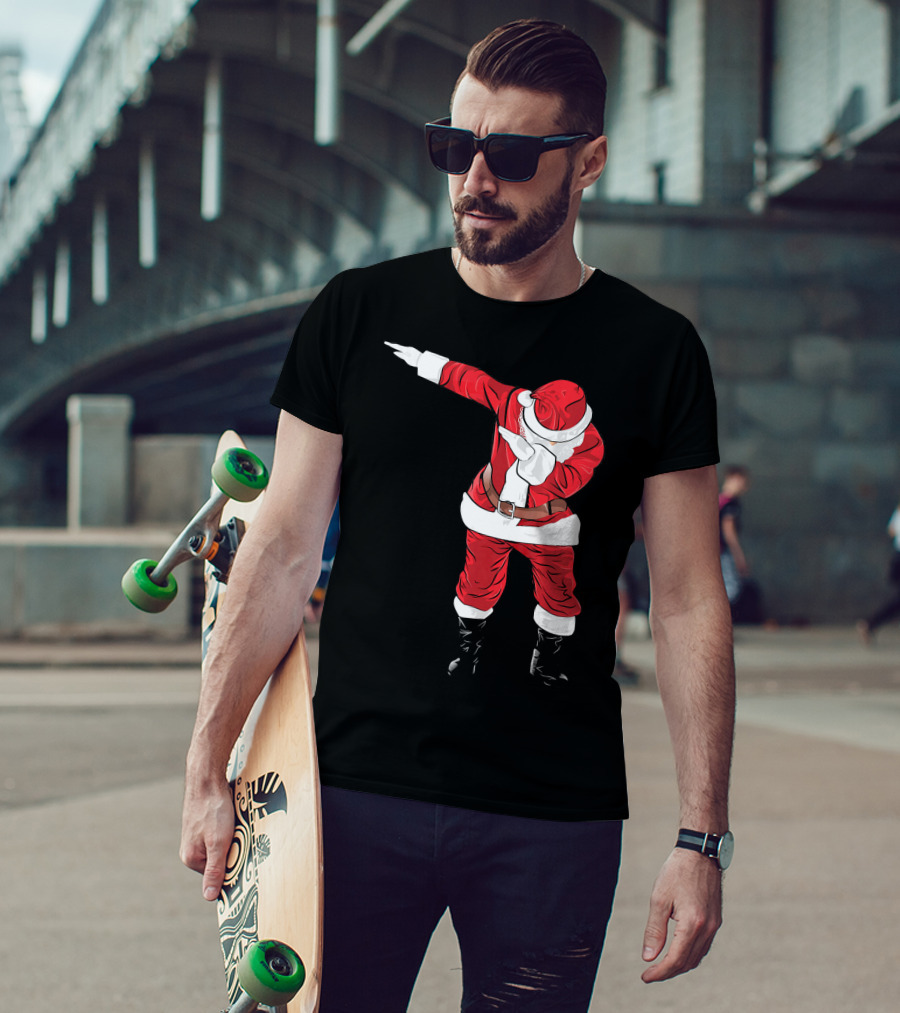 Christmas Dabbing Funny Santa In Classic Red Suit T-Shirt