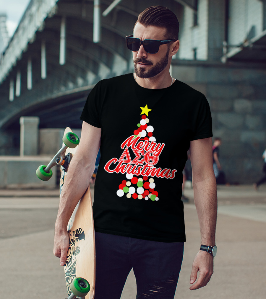 Merry Delta Sigma Theta Christmas Holiday Tree T-Shirt