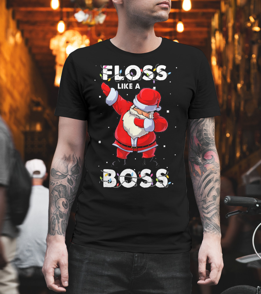 Floss Like a Boss Santa Happy Holidays T-Shirt