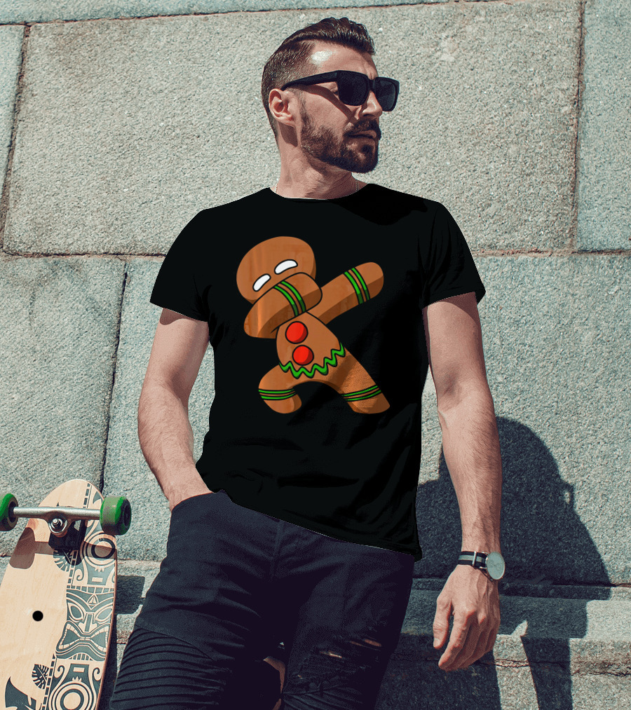 Dabbing Gingerbread Man Funny Christmas Cookie Dance T-Shirt