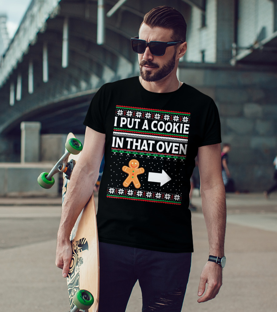 I Put A Cookie In That Oven Gingerbread Arrow Christmas Snowflakes T-Shirt