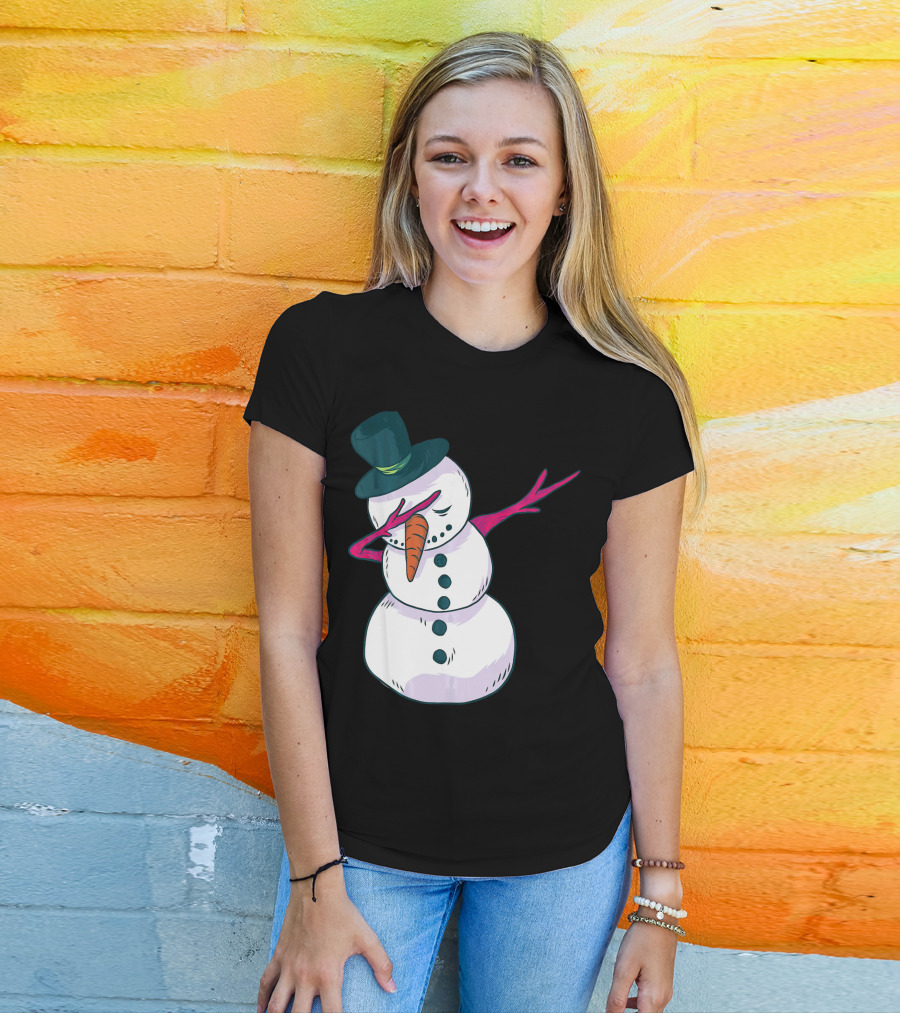 Christmas Snowman Dabbing Festive Dance Move T-Shirt
