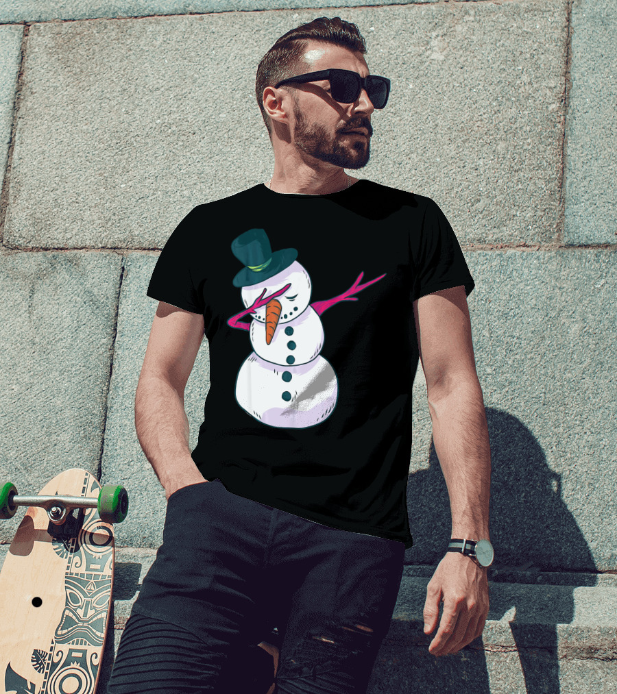 Christmas Snowman Dabbing Festive Dance Move T-Shirt