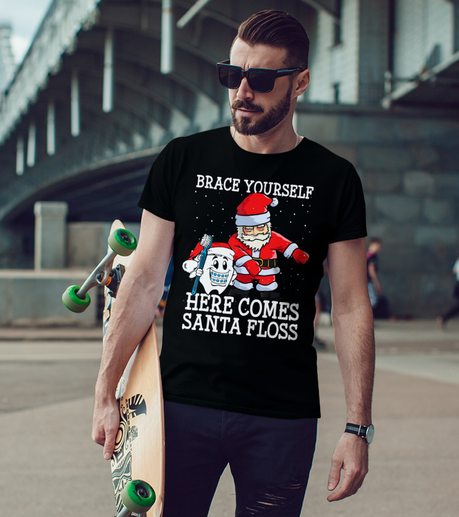 Brace Yourself Here Comes Santa Floss T-Shirt