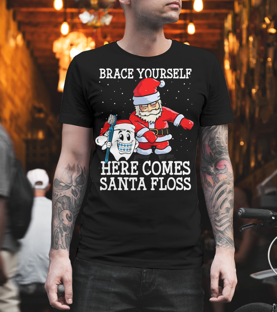 Brace Yourself Here Comes Santa Floss T-Shirt