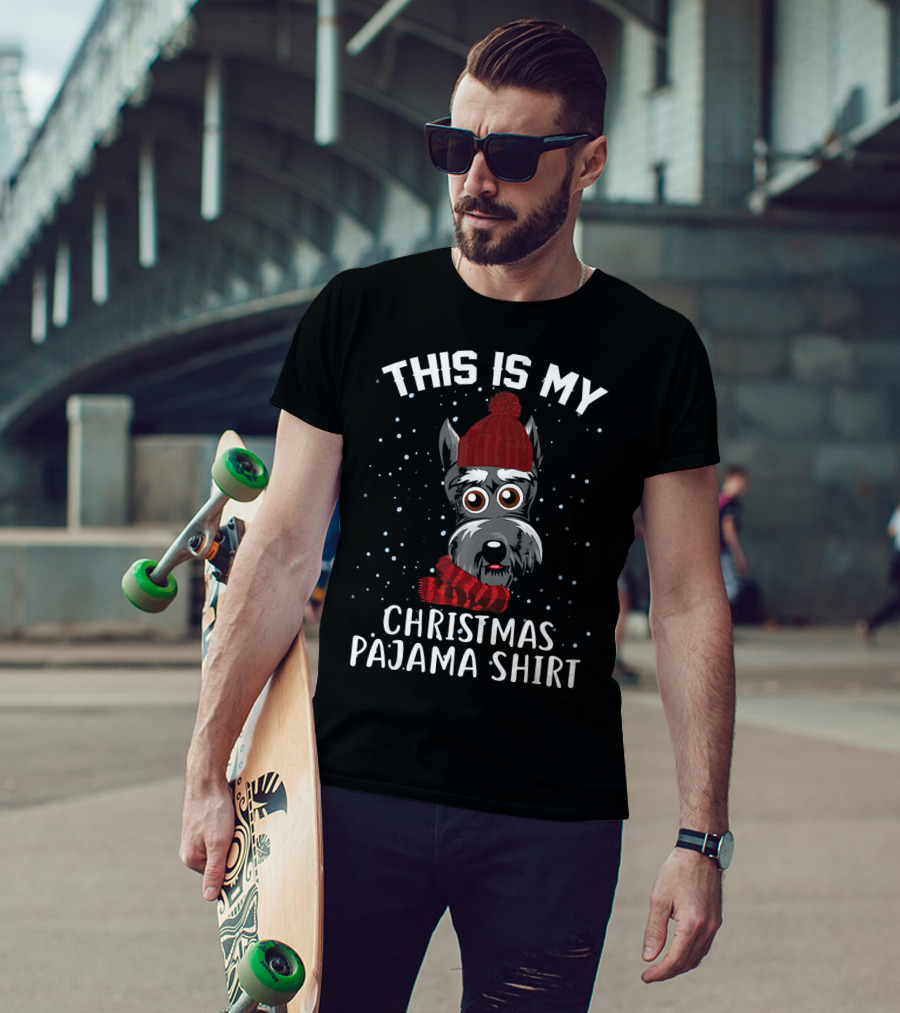 This Is My Christmas Pajama Shirt Schnauzer Dog T-Shirt