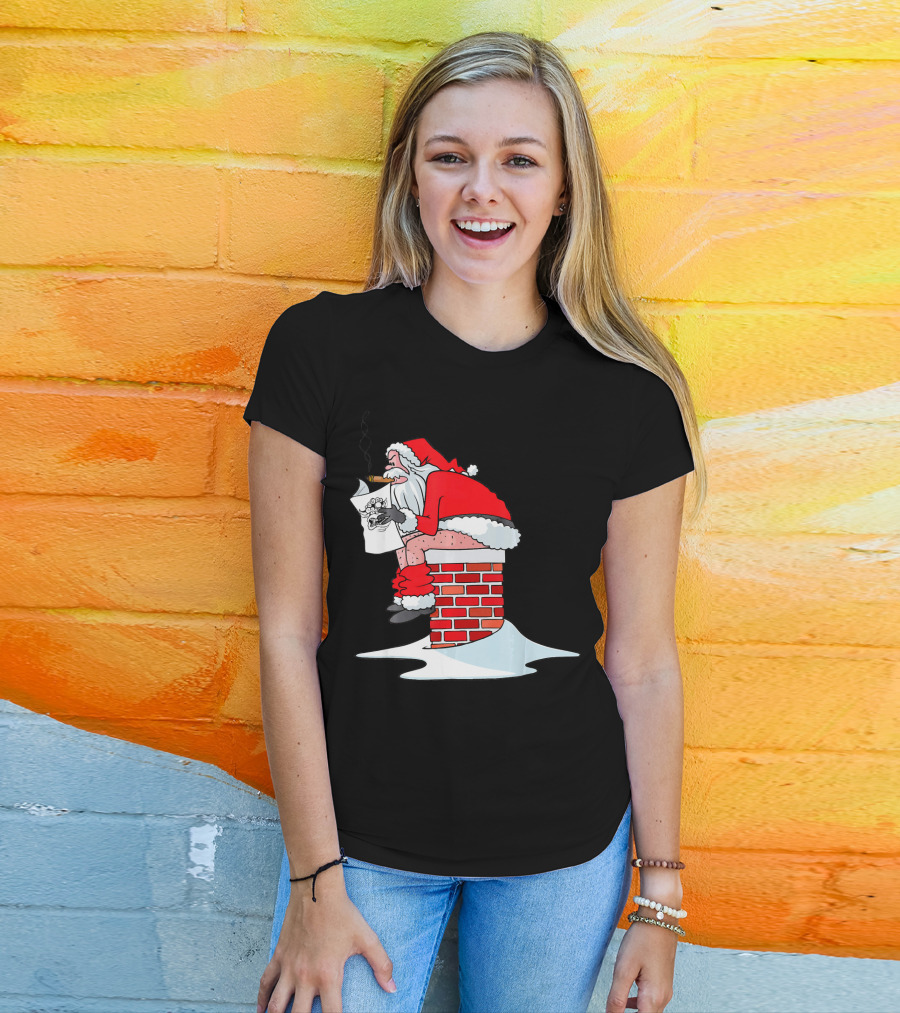 Merry Christmas Santa Claus Chimney Humor T-Shirt