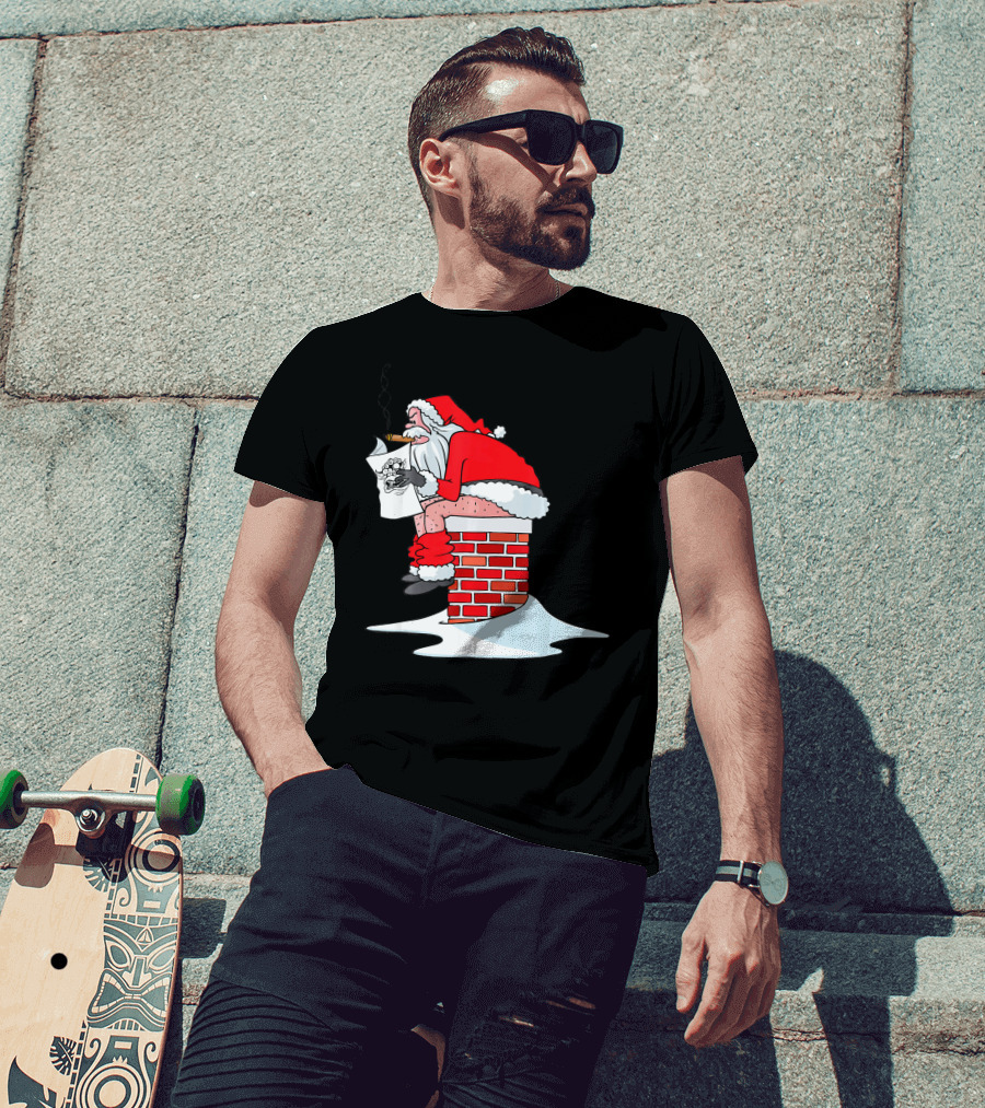 Merry Christmas Santa Claus Chimney Humor T-Shirt