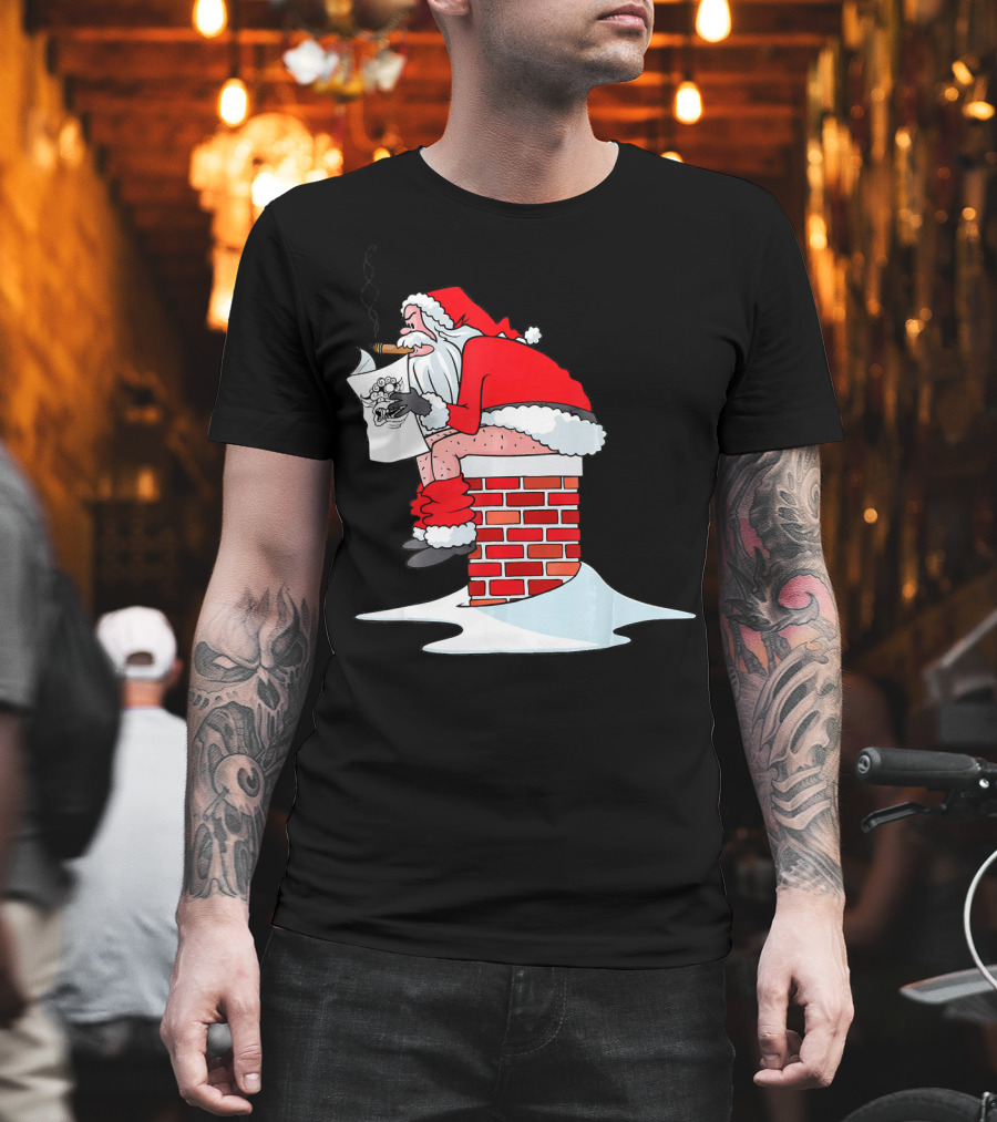 Merry Christmas Santa Claus Chimney Humor T-Shirt