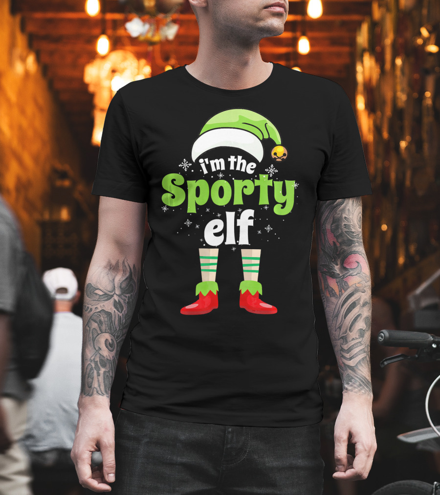 I'm The Sporty Elf Funny Family Holiday T-Shirt