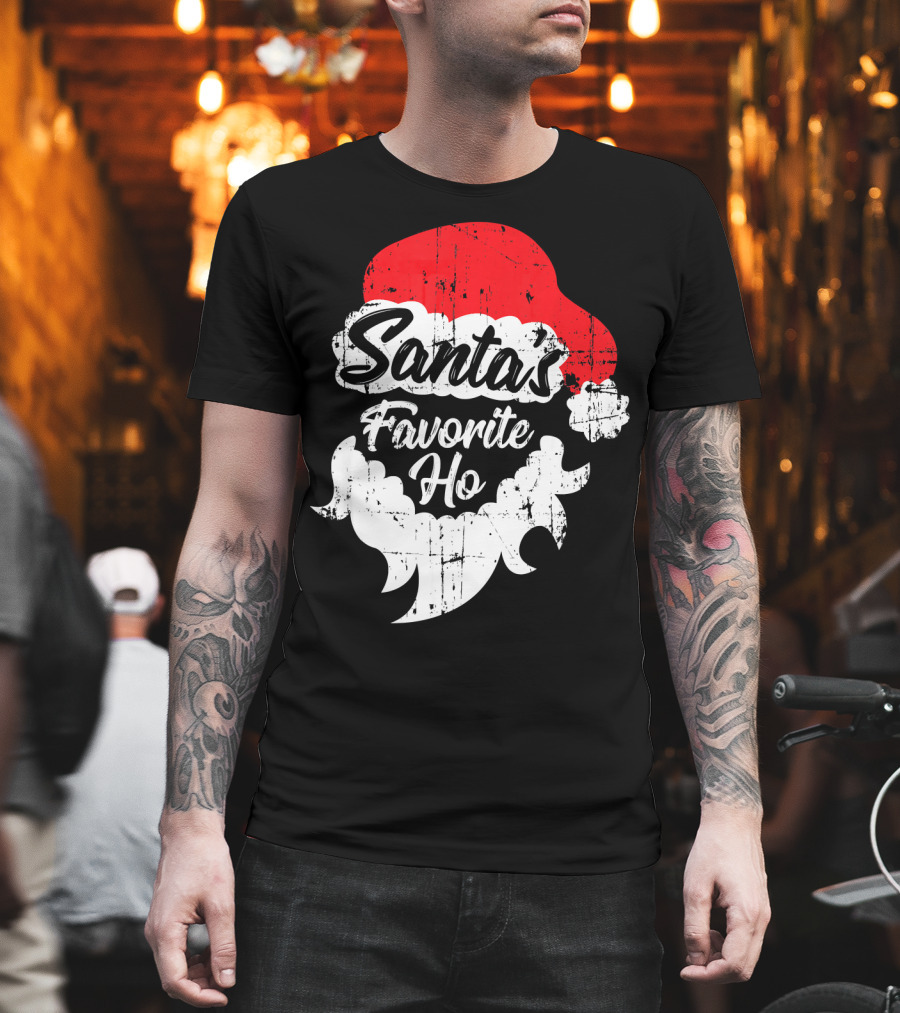 Santa's Favorite Ho Christmas Beard And Hat T-Shirt
