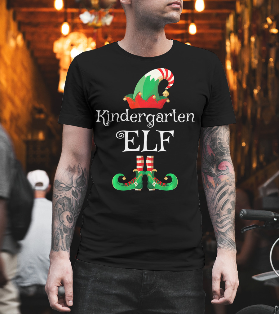 Kindergarten Elf Christmas School Spirit T-Shirt