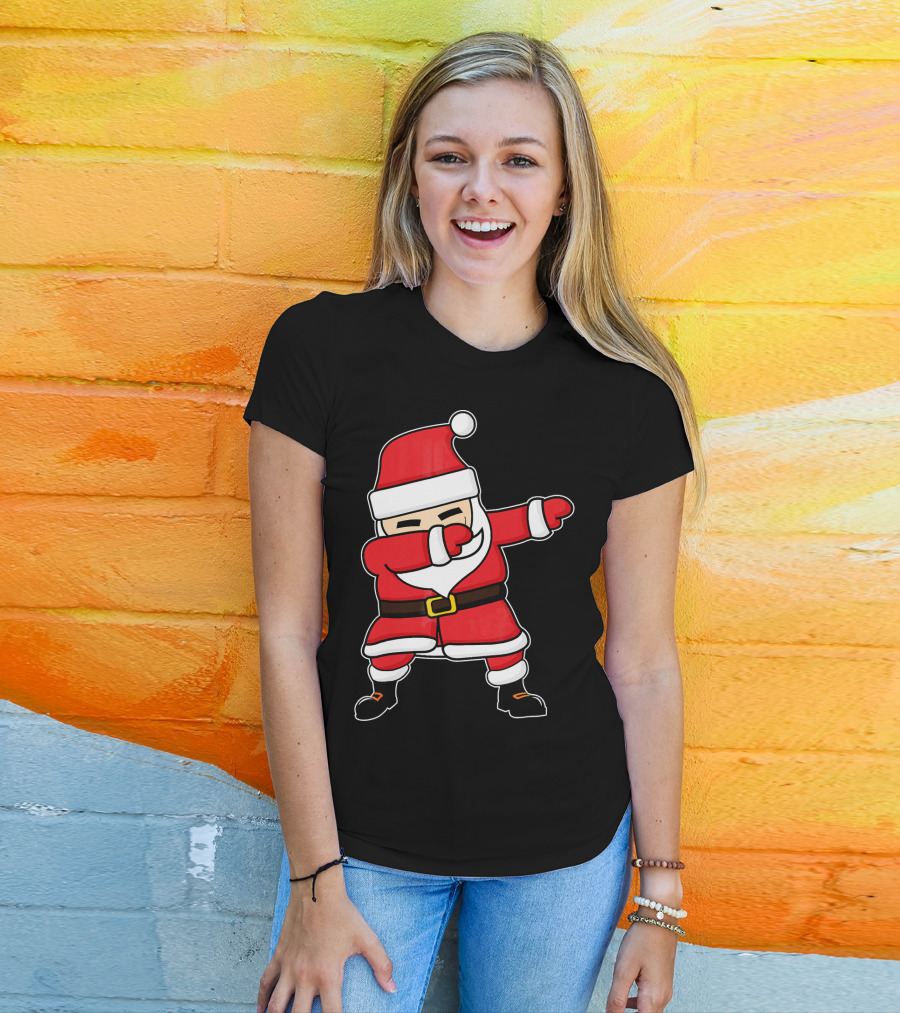 Dabbing Santa Claus Funny Christmas Pose T-Shirt