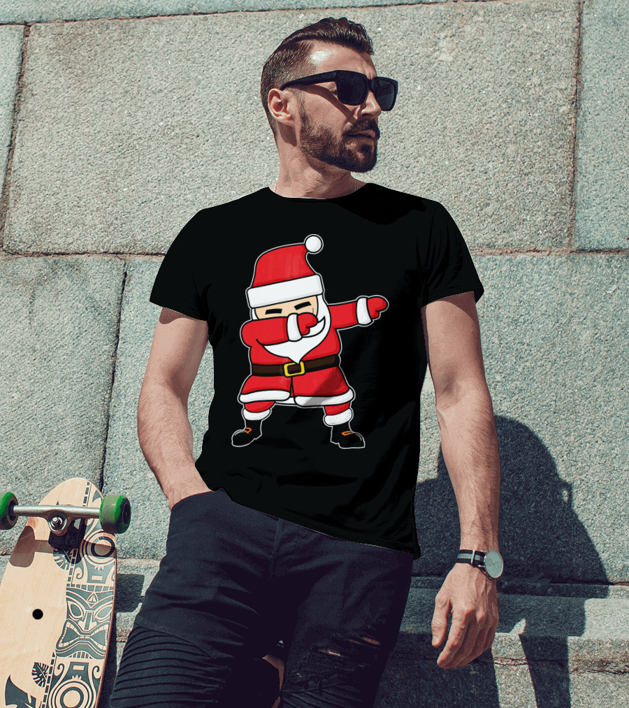 Dabbing Santa Claus Funny Christmas Pose T-Shirt