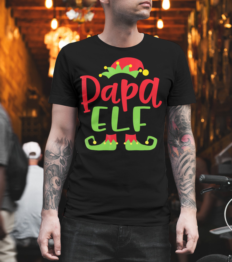 Papa Elf Christmas Match Holiday Humor T-Shirt