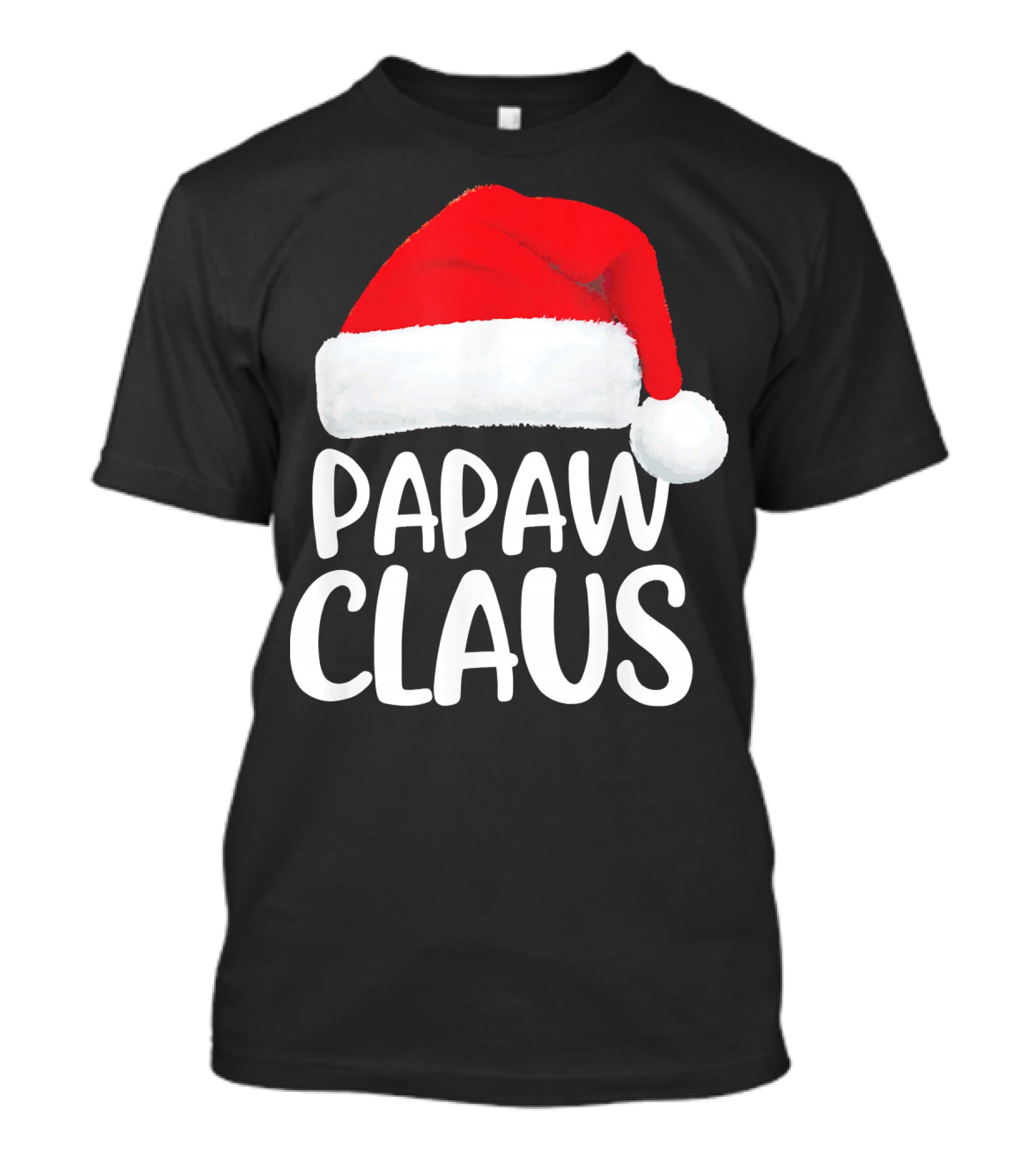 Papaw Claus Red Santa Hat Christmas T-Shirt