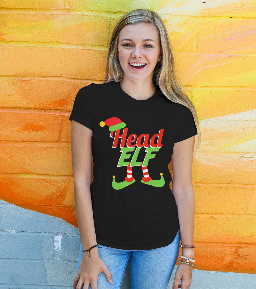 Head Elf Christmas Outfit With Hat And Curled Shoes T-Shirt