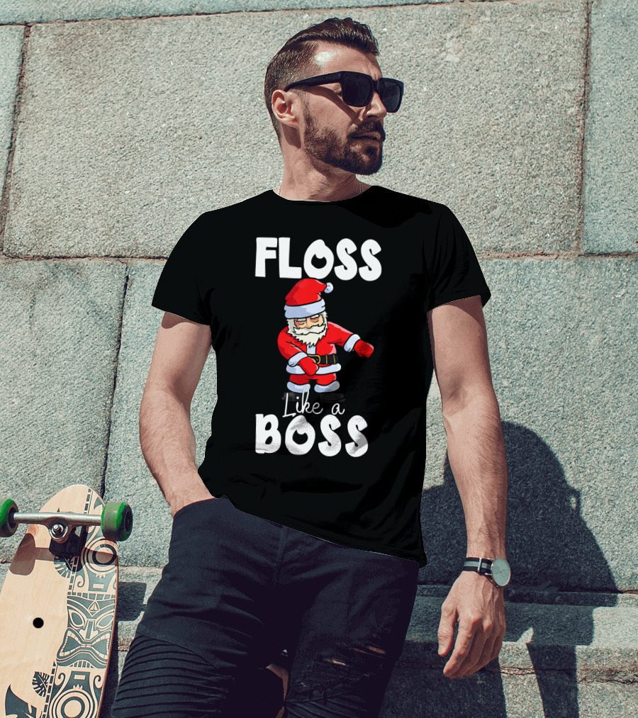 Floss Like A Boss Santa T-Shirt
