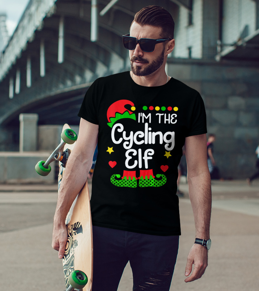 I'm The Cycling Elf Christmas Family Holiday Fun T-Shirt