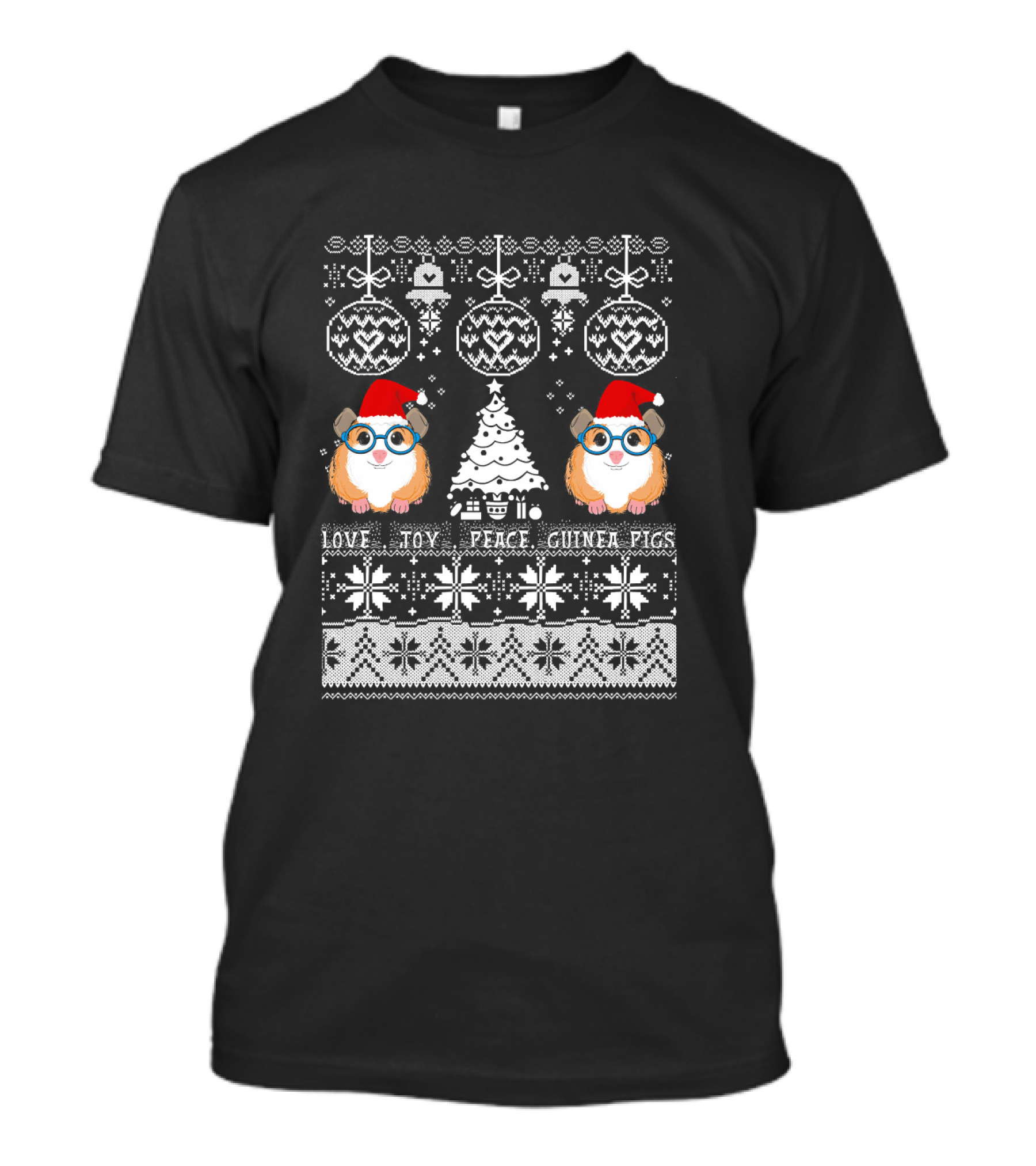 Love Toy Peace Guinea Pigs Christmas T-Shirt