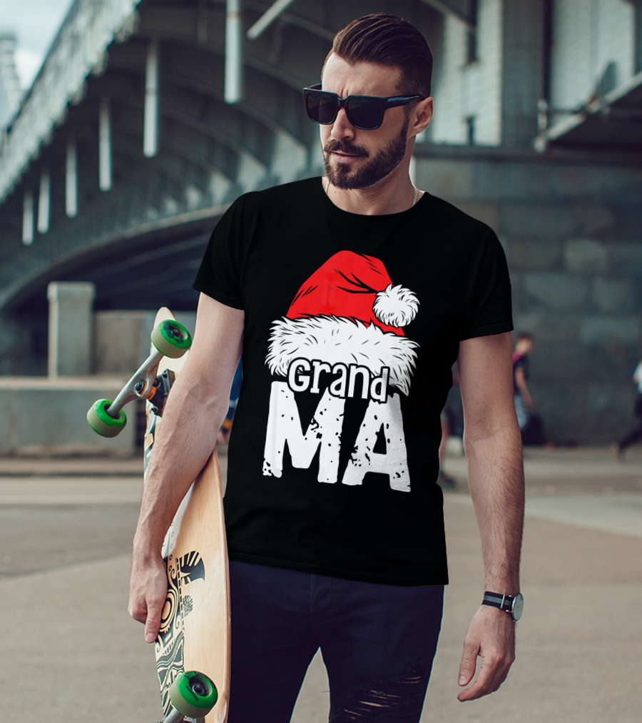 Grandma Santa Christmas Hat Family T-Shirt