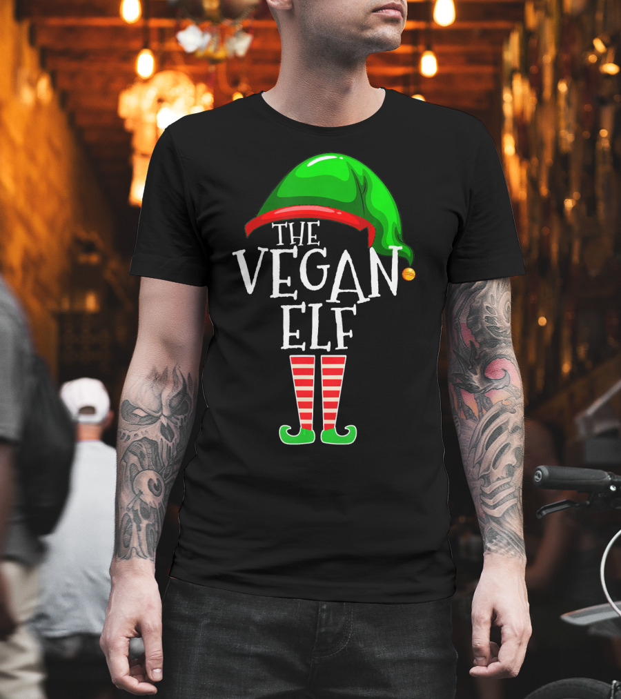 The Vegan Elf Holiday Humor Christmas T-Shirt