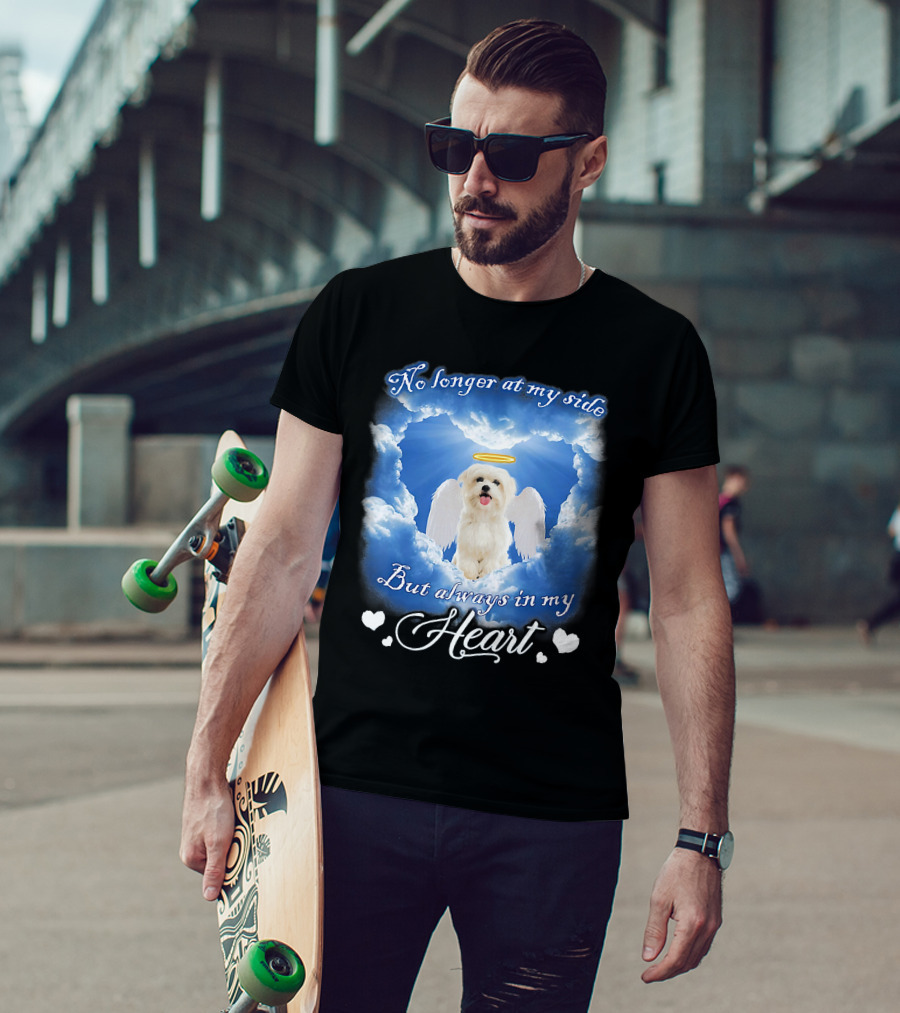 No Longer At My Side But Always In My Heart Dog Angel Clouds T-Shirt