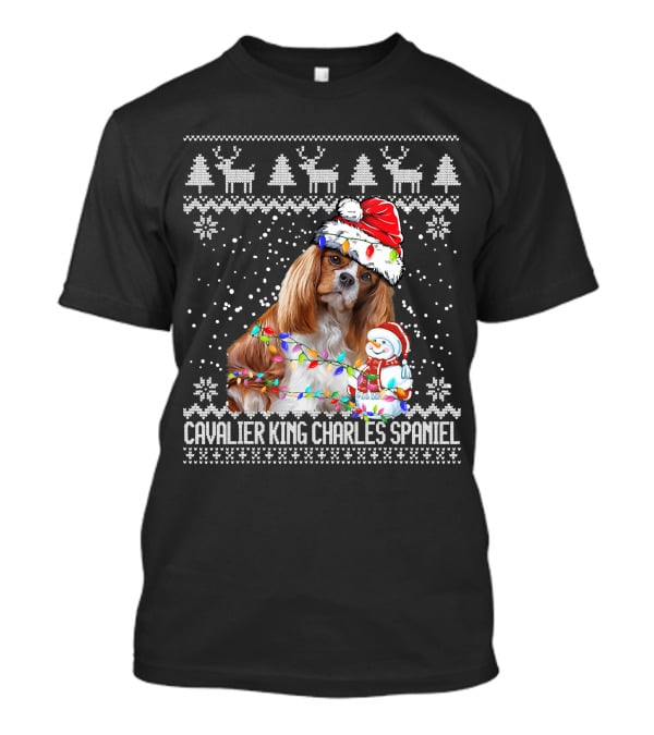 Cavalier King Charles Spaniel Christmas Santa Snowman Reindeer T-Shirt