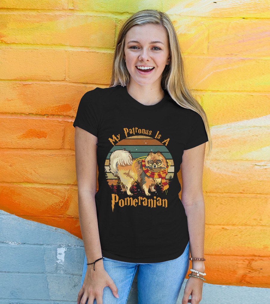 My Patronus Is A Pomeranian Dog With Wizardry And Magic References T-Shirt