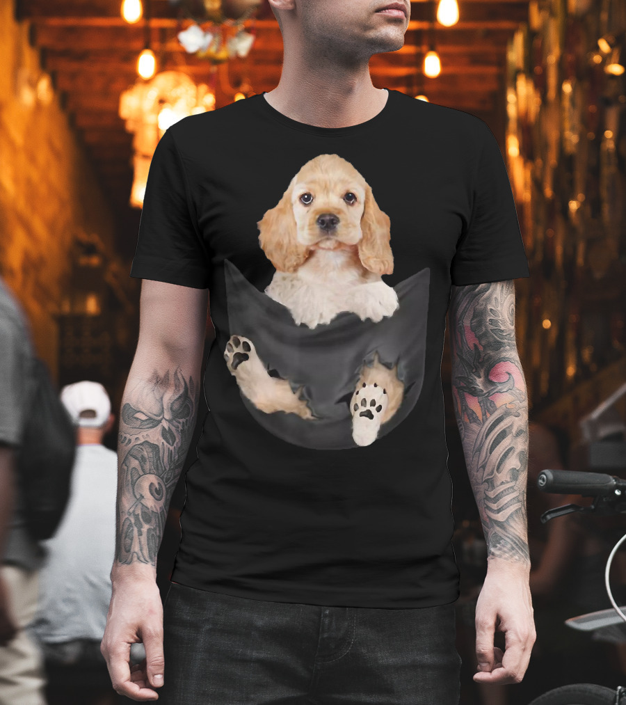 Cocker Spaniel Puppy Cute in the Pocket T-Shirt