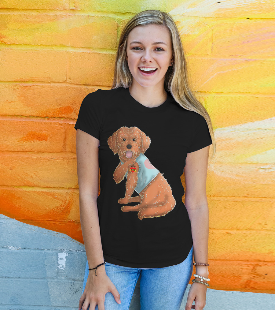 Cockapoo Dog I Love Mom Tattoo T-Shirt