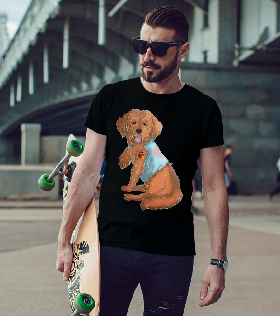 Cockapoo Dog I Love Mom Tattoo T-Shirt