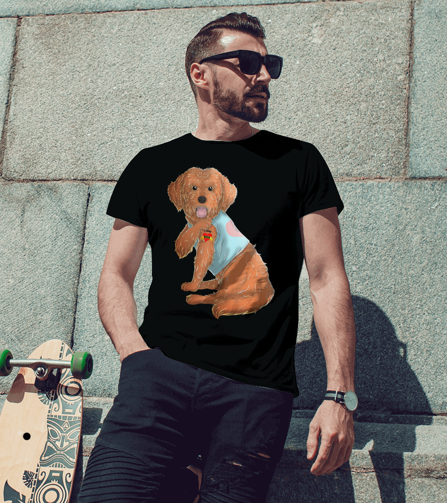 Cockapoo Dog I Love Mom Tattoo T-Shirt