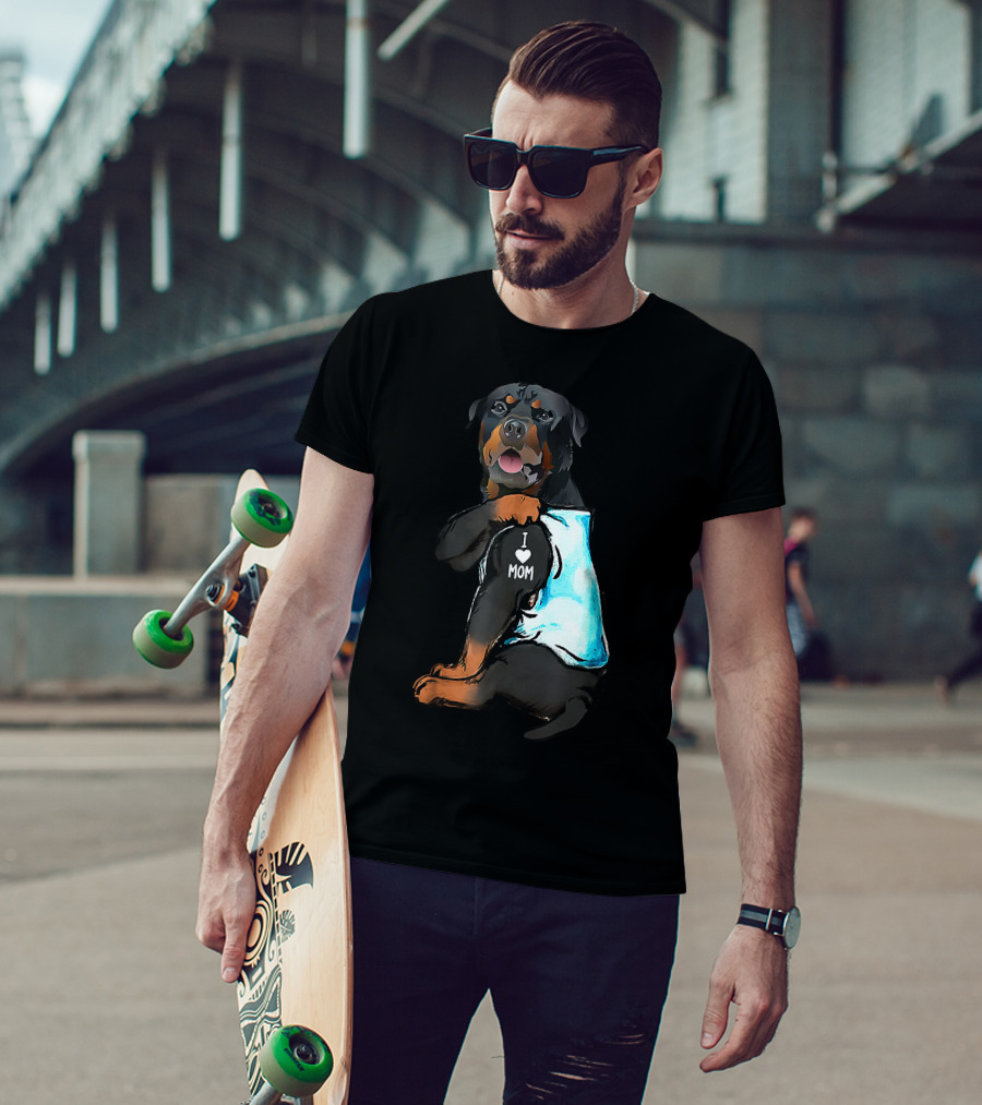 I Love Mom Rottweiler Tattoo T-Shirt