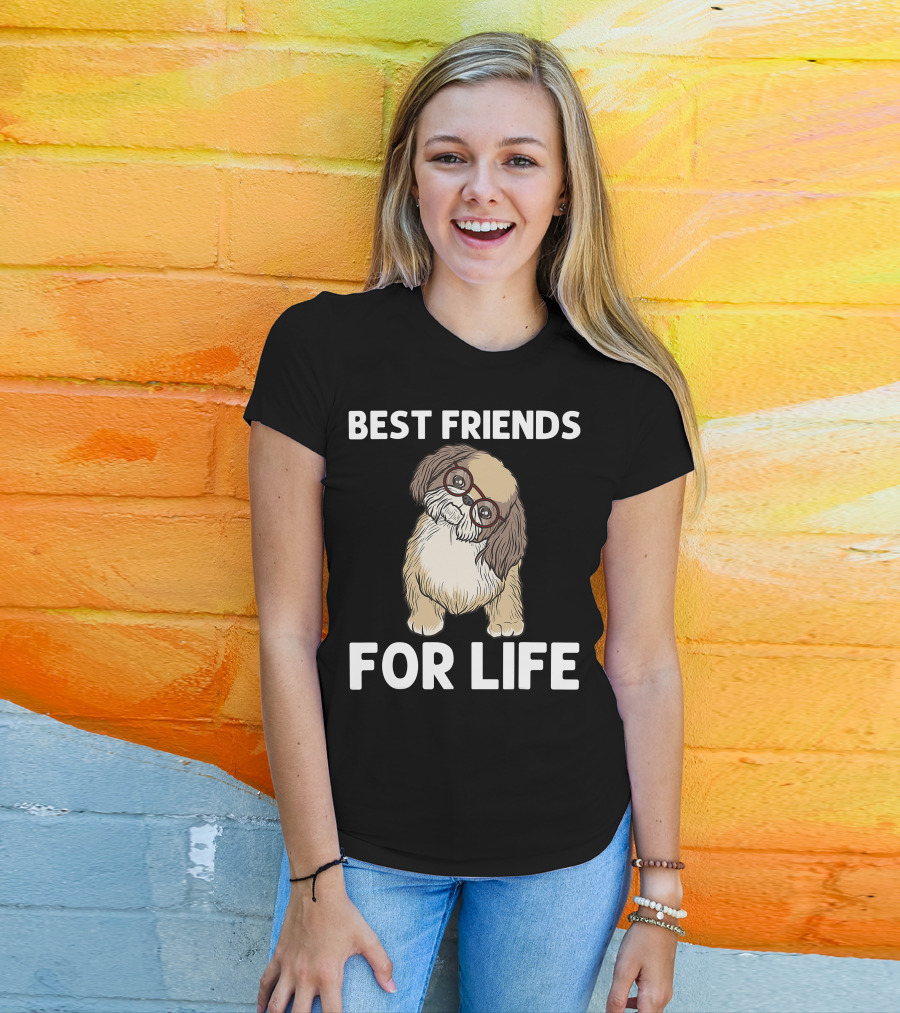Best Friends For Life Cool Shih Tzu Puppy Pet T-Shirt