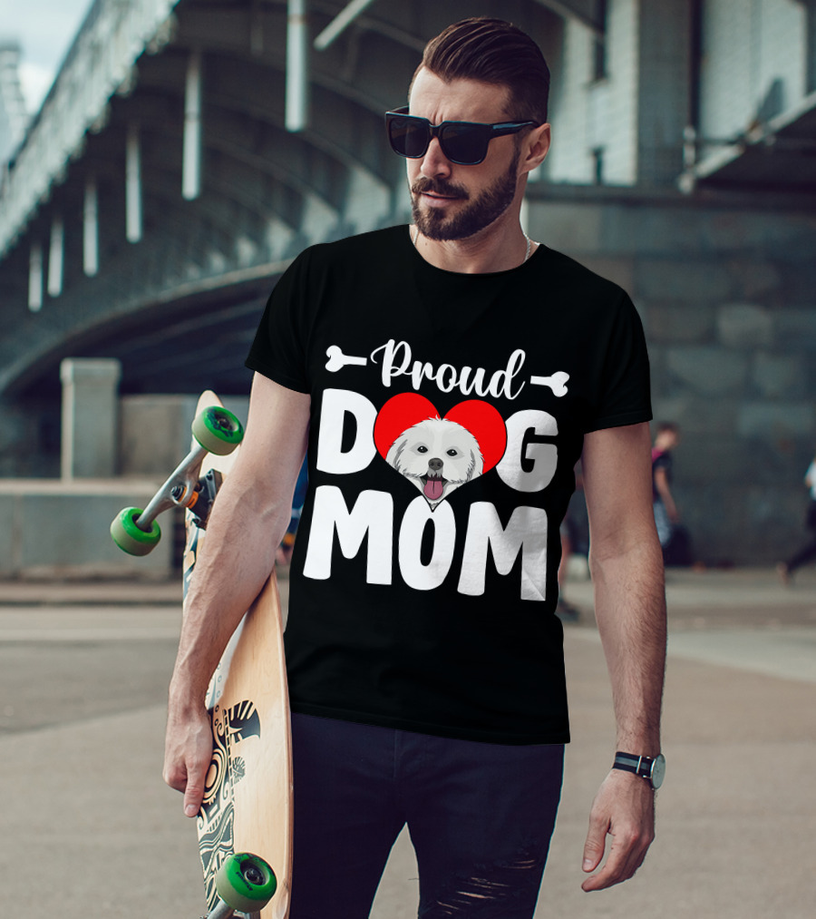 Proud Shih Tzu Dog Mom Heart T-Shirt