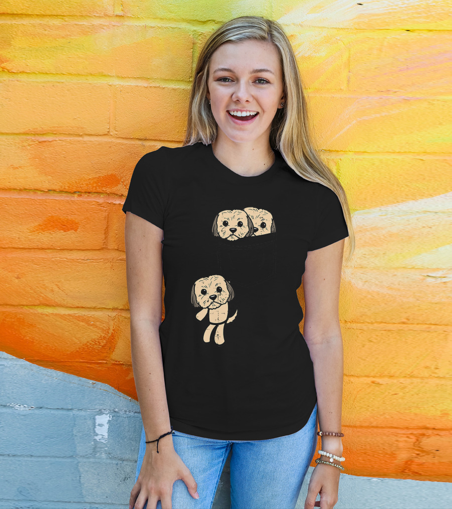 Pocket Shih Tzu Puppies Cute Animal Dog Lover Pet T-Shirt