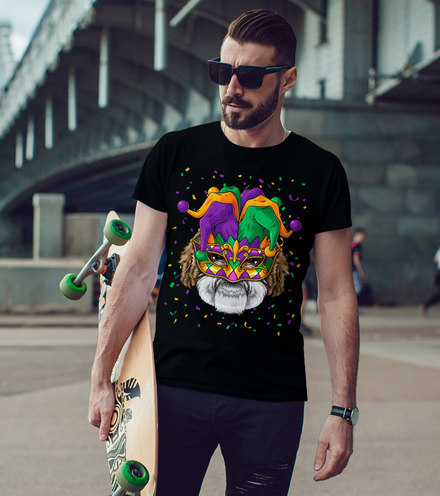 Shih Tzu Dog Mardi Gras Carnival Jester Festi T-Shirt