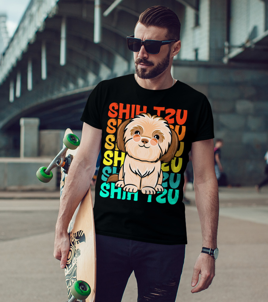 Shih Tzu Vintage Shihtzu Dog Retro Colors T-Shirt