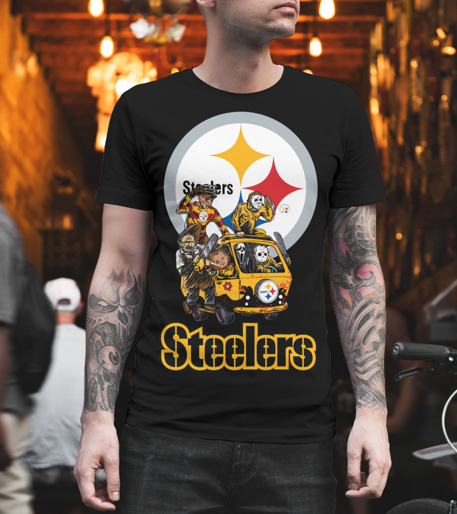 Steelers Horror Movies Edition Scooby-Doo Van Characters Football T-Shirt