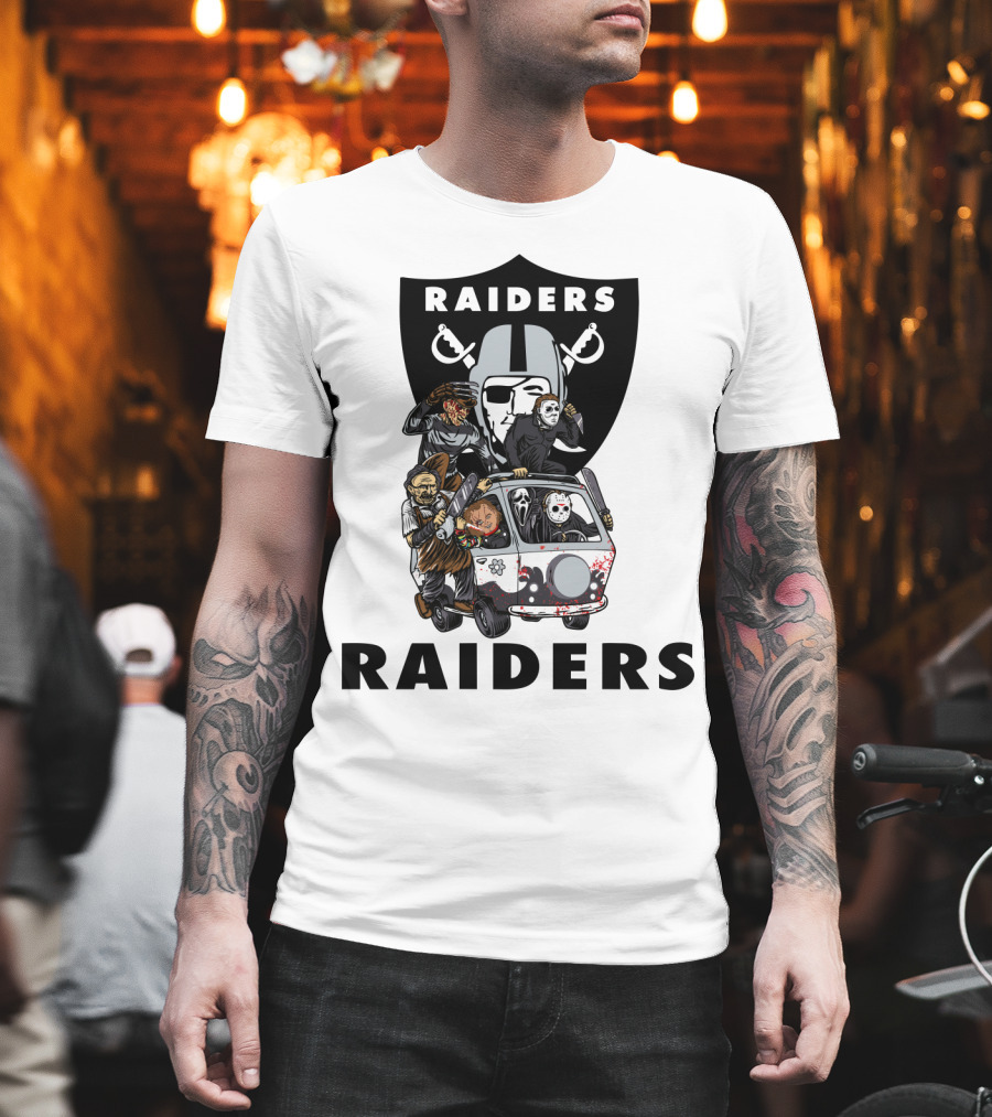 Raiders Horror Movies Edition Retro Van Halloween Crossover T-Shirt