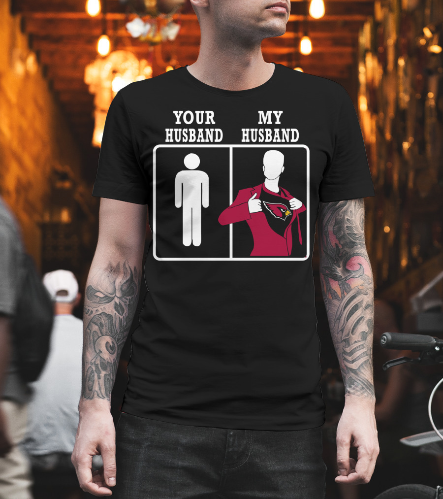 Your Husband My Husband Arizona Cardinals Logo Superman Style T-Shirt