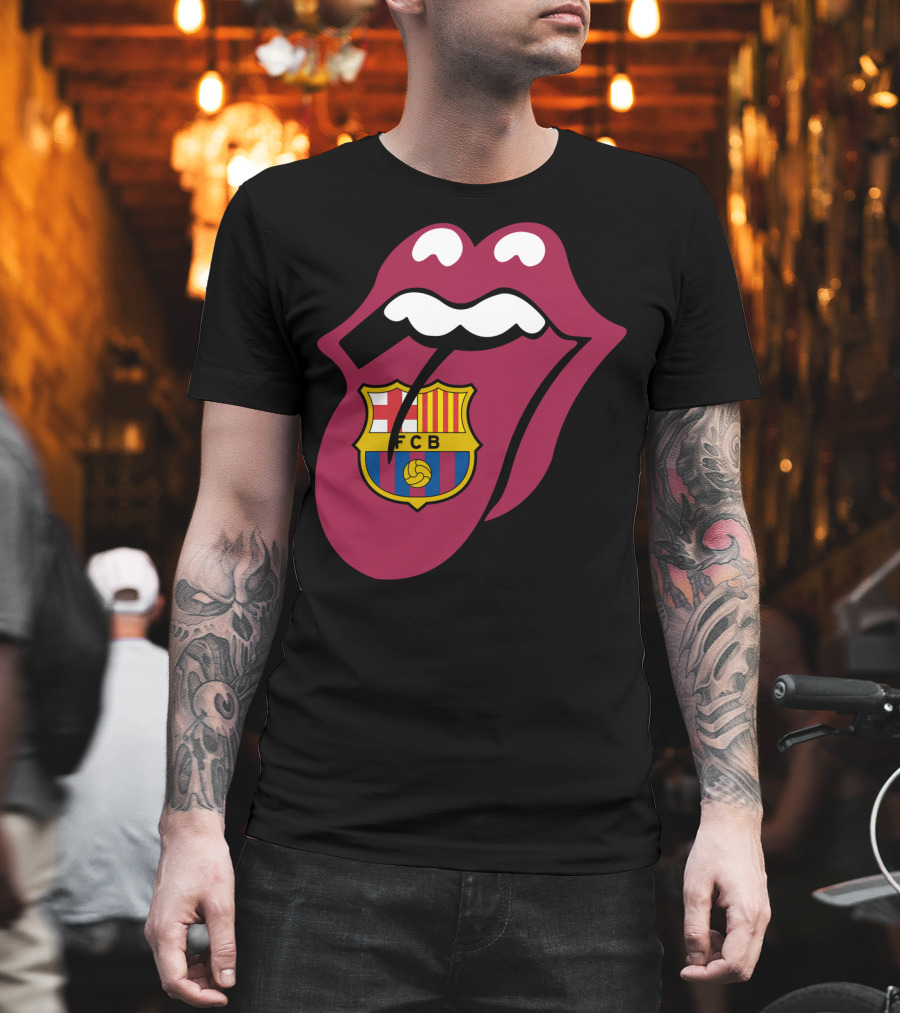 Barcelona Fcb Rolling Stones Logo Fusion T-Shirt
